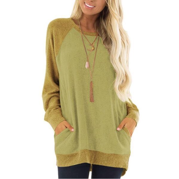 Sweatshirt Winter Contrast Color Stitching Long Sleeve Cross-Border Sweatshirt - Image 8