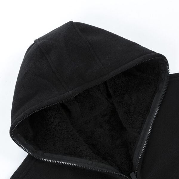Loose Plus Size Cardigan Hooded Warm Fleece Jacket - Image 5