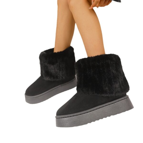 2024 Autumn And Winter Leisure Thick-soled Round Toe Furry Trousers Boots - Image 4