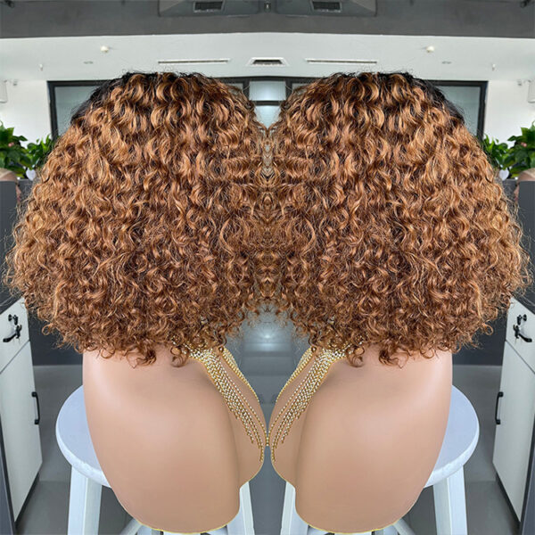 Cross-border E-commerce Exclusively For Ombre Curly Bobo1b30 Human Hair Lace Wig - Image 5