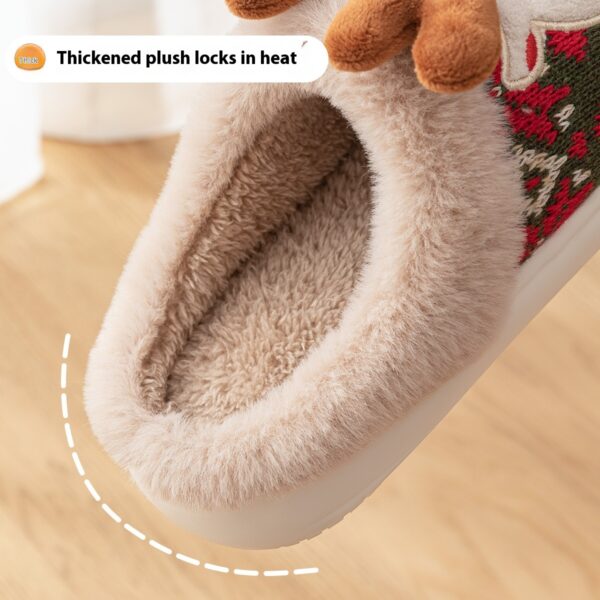 Women's Non-slip Plush Cute Christmas Elk Cotton Slippers - Image 2