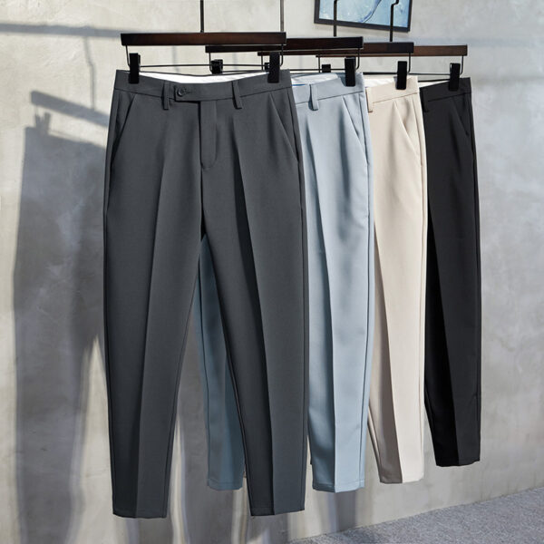 Men's Business Straight Slim Fit Plus Size Casual 9 Ankle-length Suit Pants - Image 3