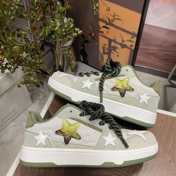 Contrast Color Casual All-match White Shoes - Image 3