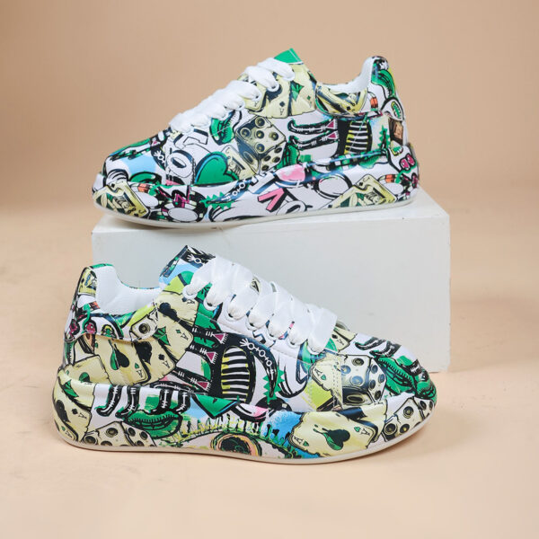 Hand-painted Shoes Women's Platform Casual Shoes Painted Sports - Image 4