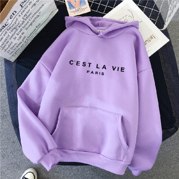 Loose Hooded Sweater Student Hoodie With Letter Print Sports Tops - Image 10
