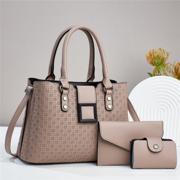 Three-piece Textured Large Capacity Women's One Shoulder Crossbody Bag - Image 6