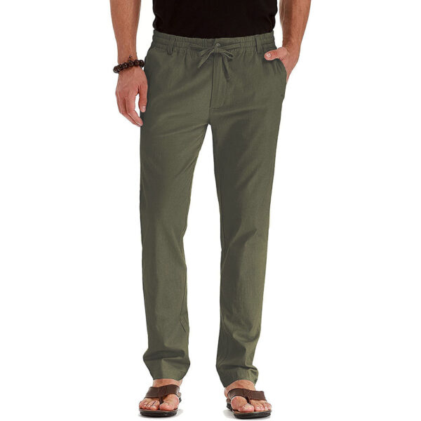 Business Casual Men's Pants Europe And The United States Loose Large Size Elastic Waist With Solid Color Sweatpants Men - Image 8