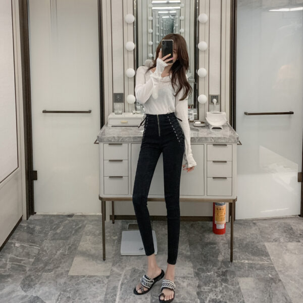 High waist jeans slim skinny cropped pencil pants - Image 5