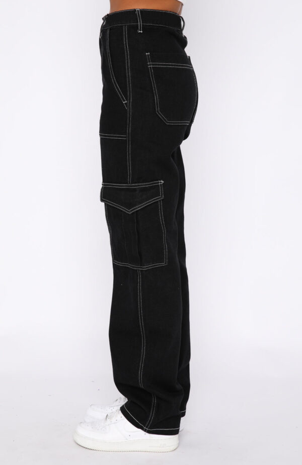 Women's Fashion Stitching Straight Multi-pocket Cargo Pants - Image 5