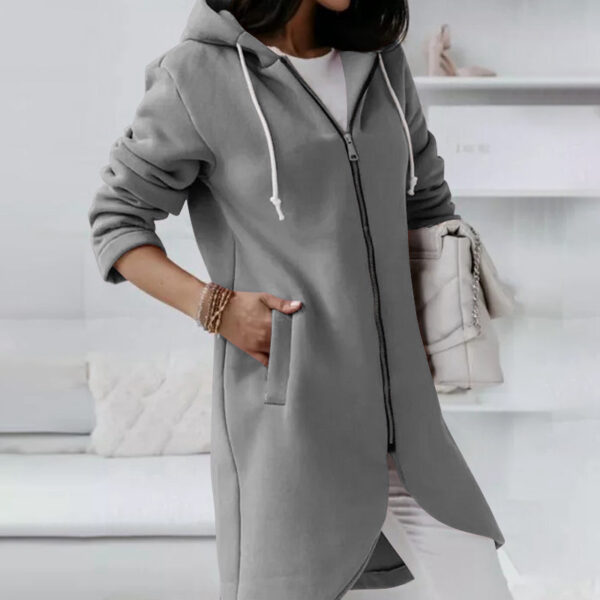 Hoodie Sweatshirt Zipper Hooded Long Sleeve Sweater With Pocket Outerwear Tops Clothes - Image 5