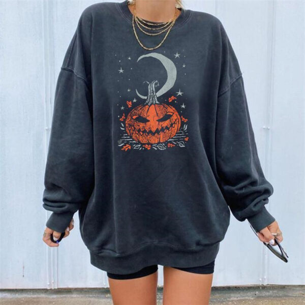 Pumpkin Halloween print sweatshirt - Image 3
