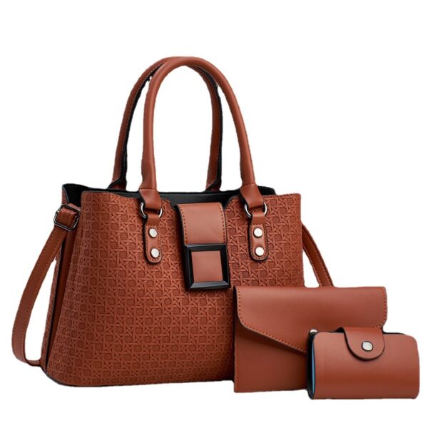 Three-piece Textured Large Capacity Women's One Shoulder Crossbody Bag - Image 3