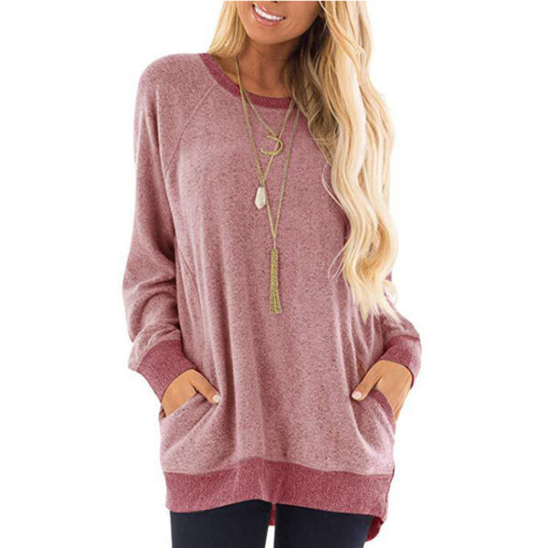 Sweatshirt Winter Contrast Color Stitching Long Sleeve Cross-Border Sweatshirt - Image 7