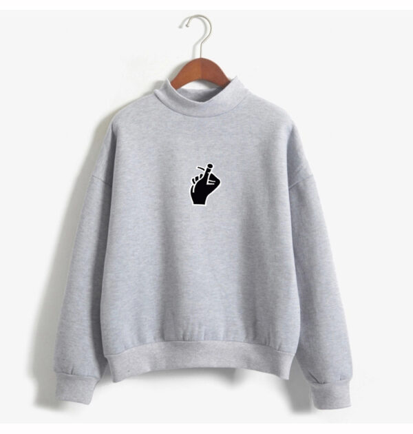 Fast Selling Popular Women''s Clothing Korean Ulzzang Love Finger Than Heart Gesture Plush Sweater - Image 8