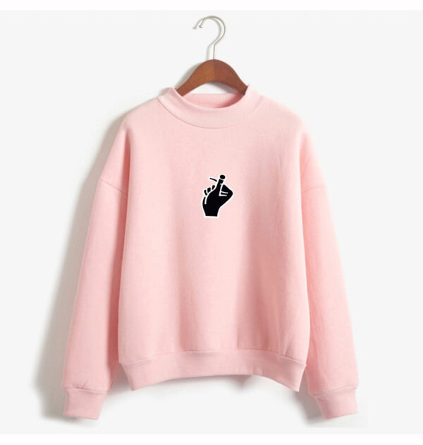 Fast Selling Popular Women''s Clothing Korean Ulzzang Love Finger Than Heart Gesture Plush Sweater - Image 5