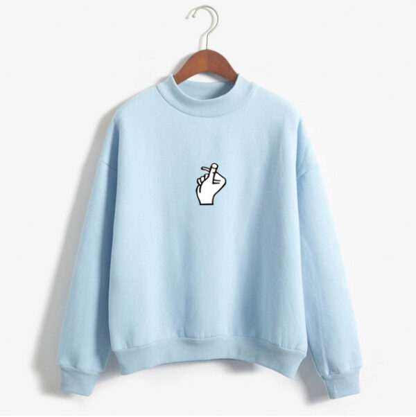 Fast Selling Popular Women''s Clothing Korean Ulzzang Love Finger Than Heart Gesture Plush Sweater - Image 10