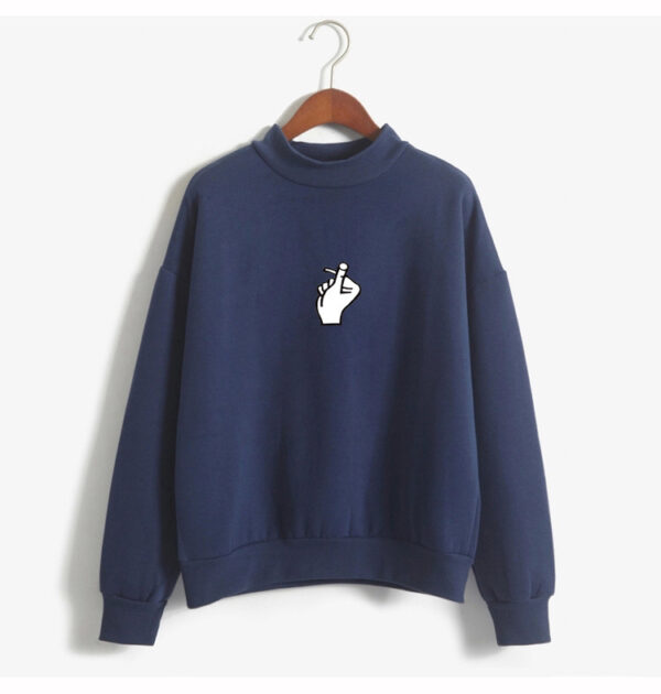 Fast Selling Popular Women''s Clothing Korean Ulzzang Love Finger Than Heart Gesture Plush Sweater - Image 9