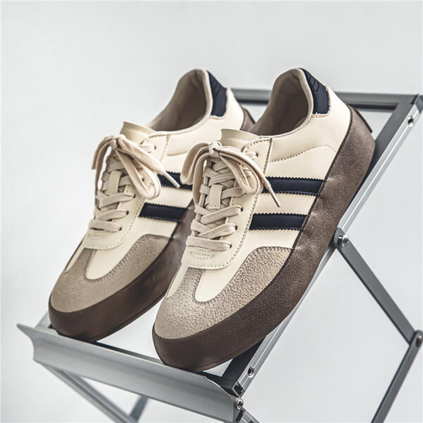 All-matching PU Leather Couple Flat Sneakers Men - Image 4