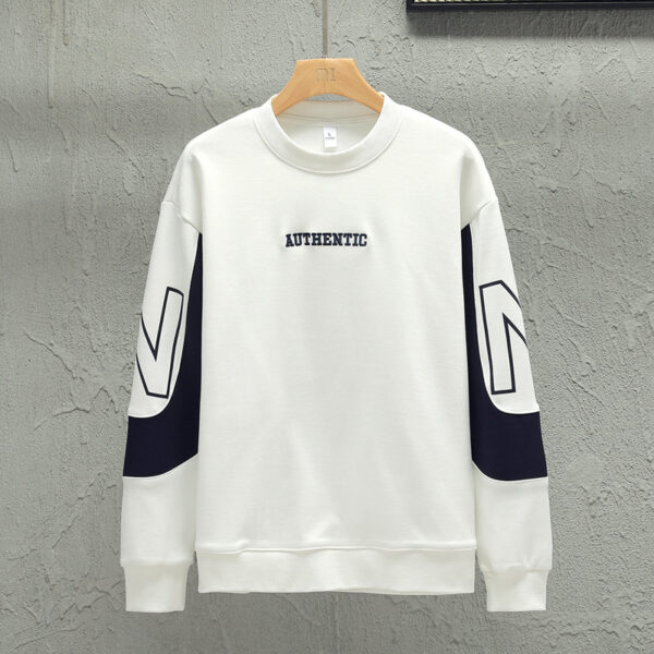 Loose Color Matching Round Neck Long Sleeve T-shirt Casual Top - Image 4