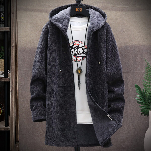 Jacket plus fleece hooded sweater coat men - Image 6