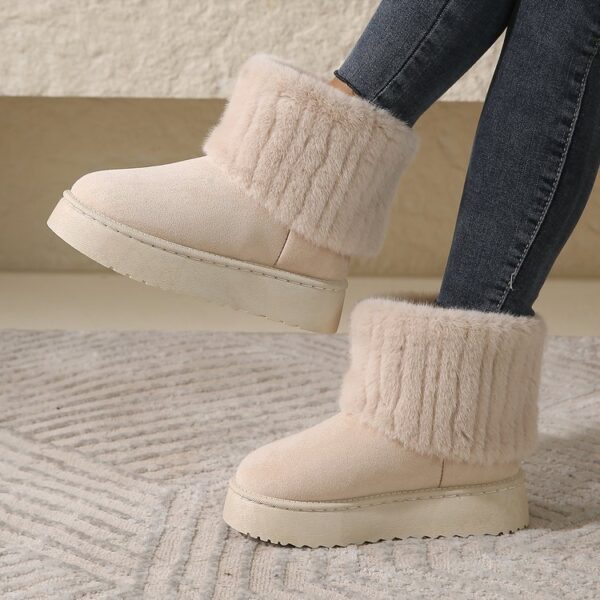 Thick-soled Plush Snow Boots Winter Warm Mid-tube Furry Cotton Shoes For Women Short Boot - Image 9
