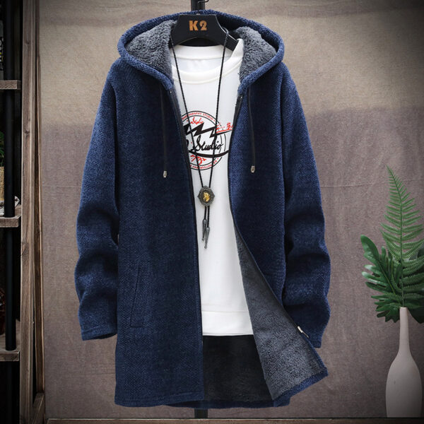 Jacket plus fleece hooded sweater coat men - Image 4