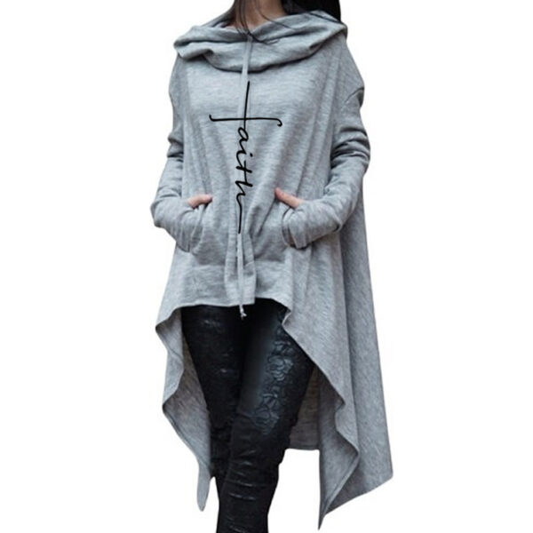 Long embroidered cloak hooded sweater - Image 4