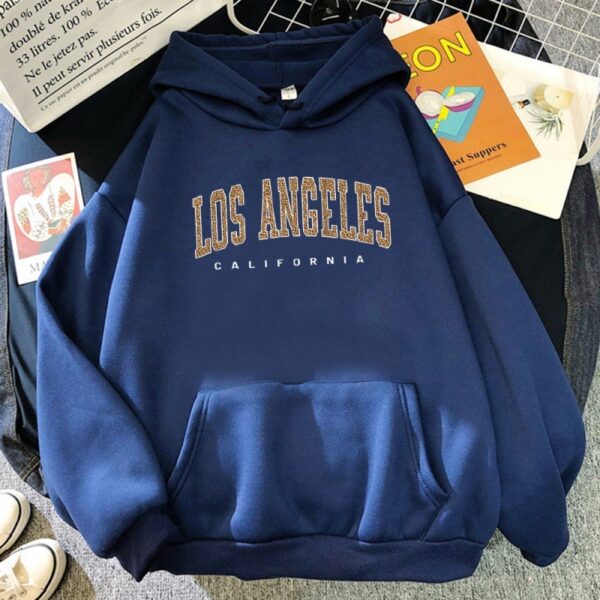 Los Angeles, California Usa City Leopard Hoodie - Image 4