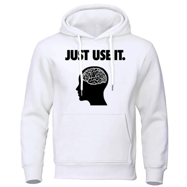Printed Velvet Padded Hooded Sweatshirt Men - Image 2