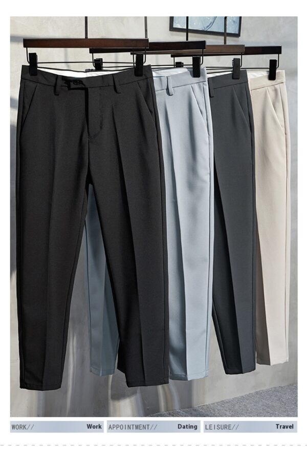 Men's Business Straight Slim Fit Plus Size Casual 9 Ankle-length Suit Pants - Image 6