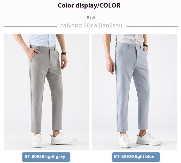 Casual Cropped Pants Men's Spring And Autumn Slim Fit Skinny Business Men's Suit Pants Korean Fashion - Image 6