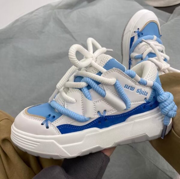 Thick Bottom Retro Height Increasing Couple Clunky Sneakers - Image 3