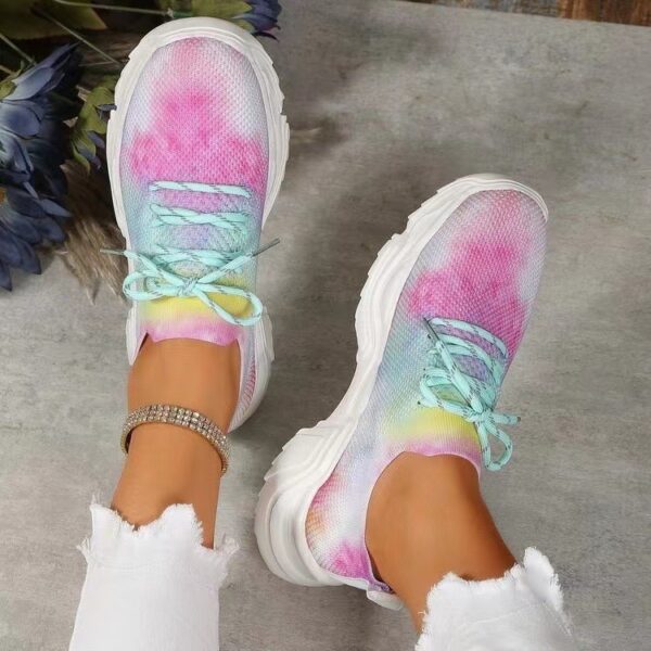 Flyknit Casual New Running 3D Printed Flowers Slip-on Light Running Shoes - Image 3