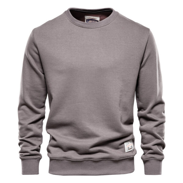 Men's Loose Round Neck Men's Sweater Solid Color Casual - Image 3