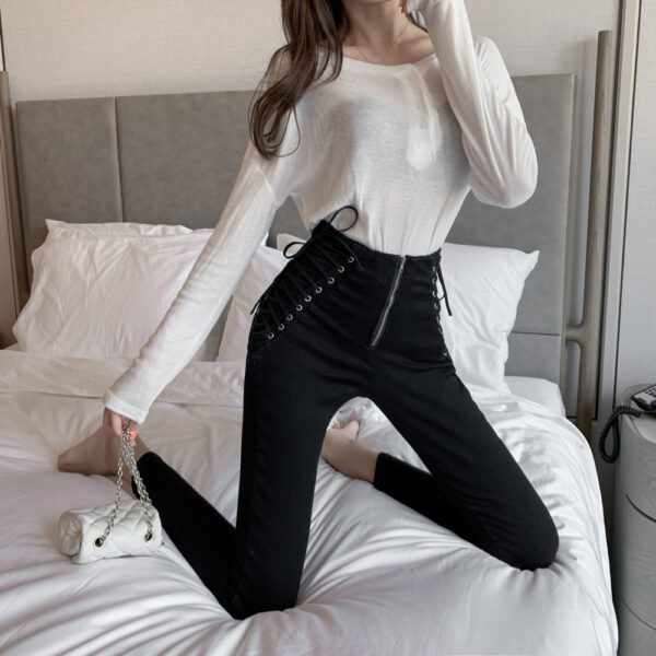 High waist jeans slim skinny cropped pencil pants - Image 6