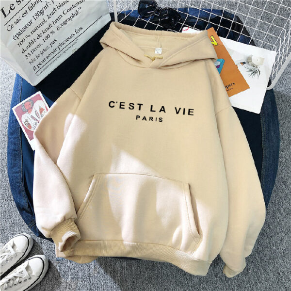 Loose Hooded Sweater Student Hoodie With Letter Print Sports Tops - Image 4
