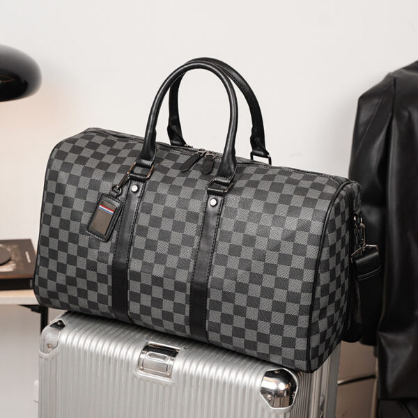 Large Capacity Short Distance Crossbody Bag Korean Plaid Travel Handbag - Image 9