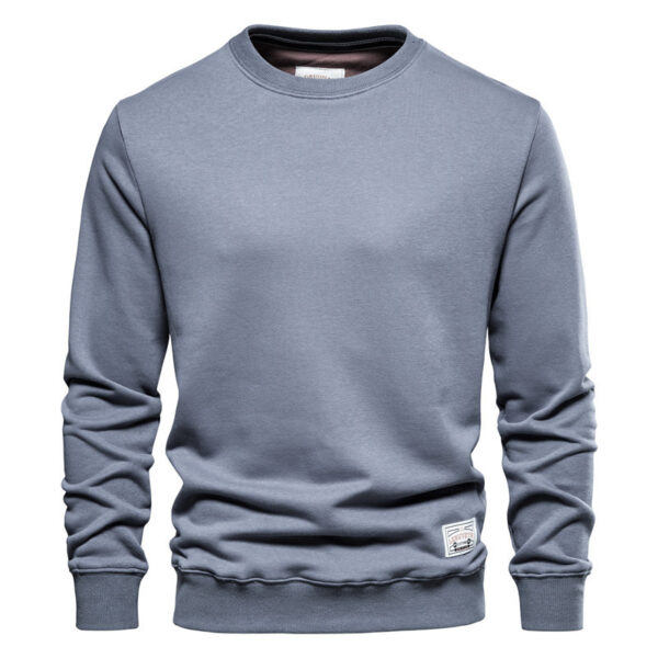 Men's Loose Round Neck Men's Sweater Solid Color Casual - Image 2