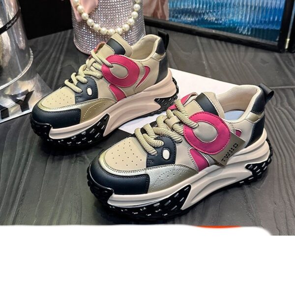 Thick-soled Leather Sports Casual Shoes Breathable - Image 4
