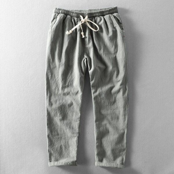Cotton And Linen Youth Plus Size Long Pants - Image 2
