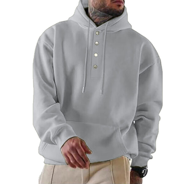 Men's Loose Fitting Casual Hooded Sweater - Image 8
