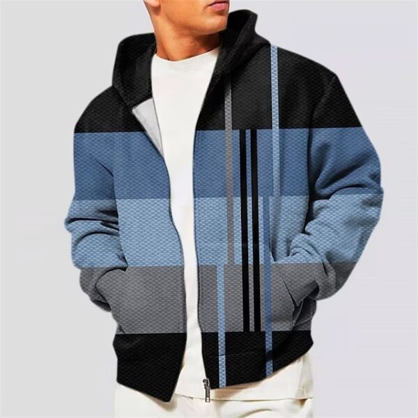 3d Printing Cardigan Zipper Men's Hooded Sweater - Image 2
