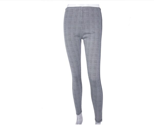 European and American street sports and leisure pants women AliExpress Houndstooth Ribbon high waist tight stretch pants - Image 8