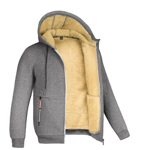 Trendy Handsome All-matchloose Coat Fleece-lined Thickened Men's Clothing - Image 8