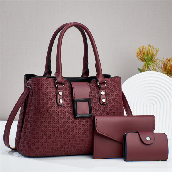 Three-piece Textured Large Capacity Women's One Shoulder Crossbody Bag - Image 7