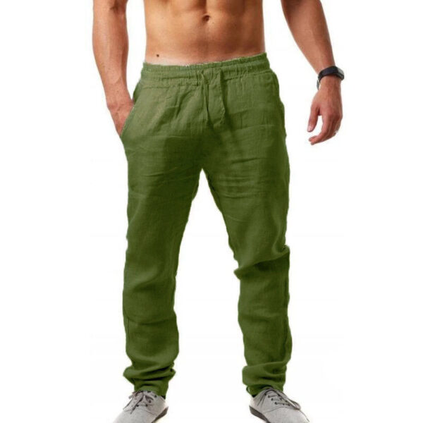 Summer Men's Breathable Linen Loose Leisure Sports Trousers - Image 10