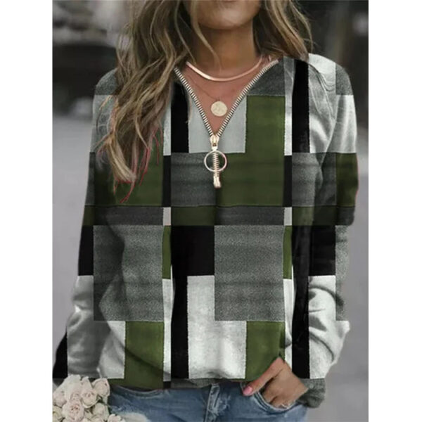 Women's Tops Checkered Sweaters Fleece Jackets - Image 6