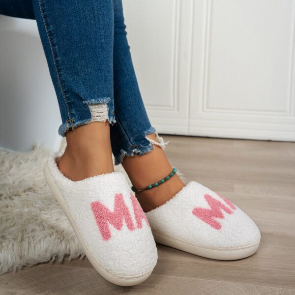 MAMA Christmas Gift Plush Cotton Slippers - Image 4