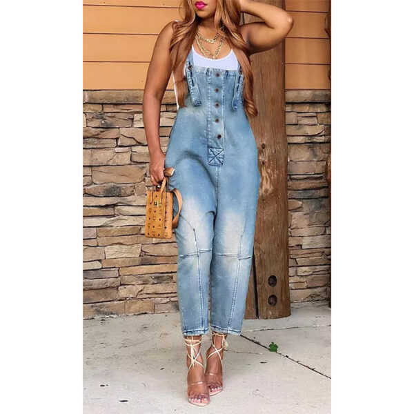 Women's Clothing Fashion Casual Siamese Suspender Jeans Women - Image 2