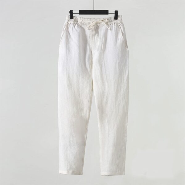 Men's Loose Plus Size Cotton And Linen Cropped Casual Pants - Image 7
